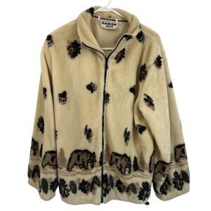 Women's Glacier Gear Outdoor Plush Cream Bear Trim Full Zip Up Lined Medium